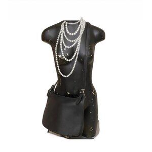 Vintage Coach 9134 Slim Hippie Flap Leather Crossbody Shoulder Bag in Black